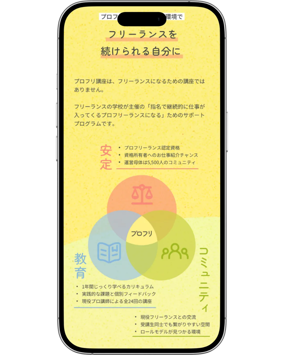 プロフリーランス認定講座画面6
