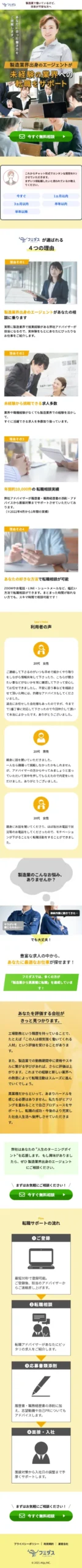 参考LPスクリーンショット2(技術職)